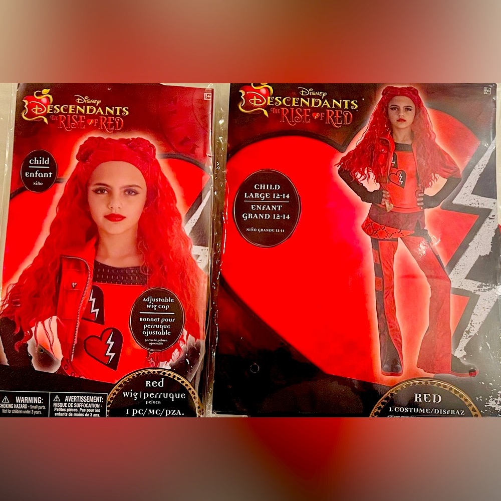 Disney Descendants 4: The Rise of Red Halloween Costume and Wig